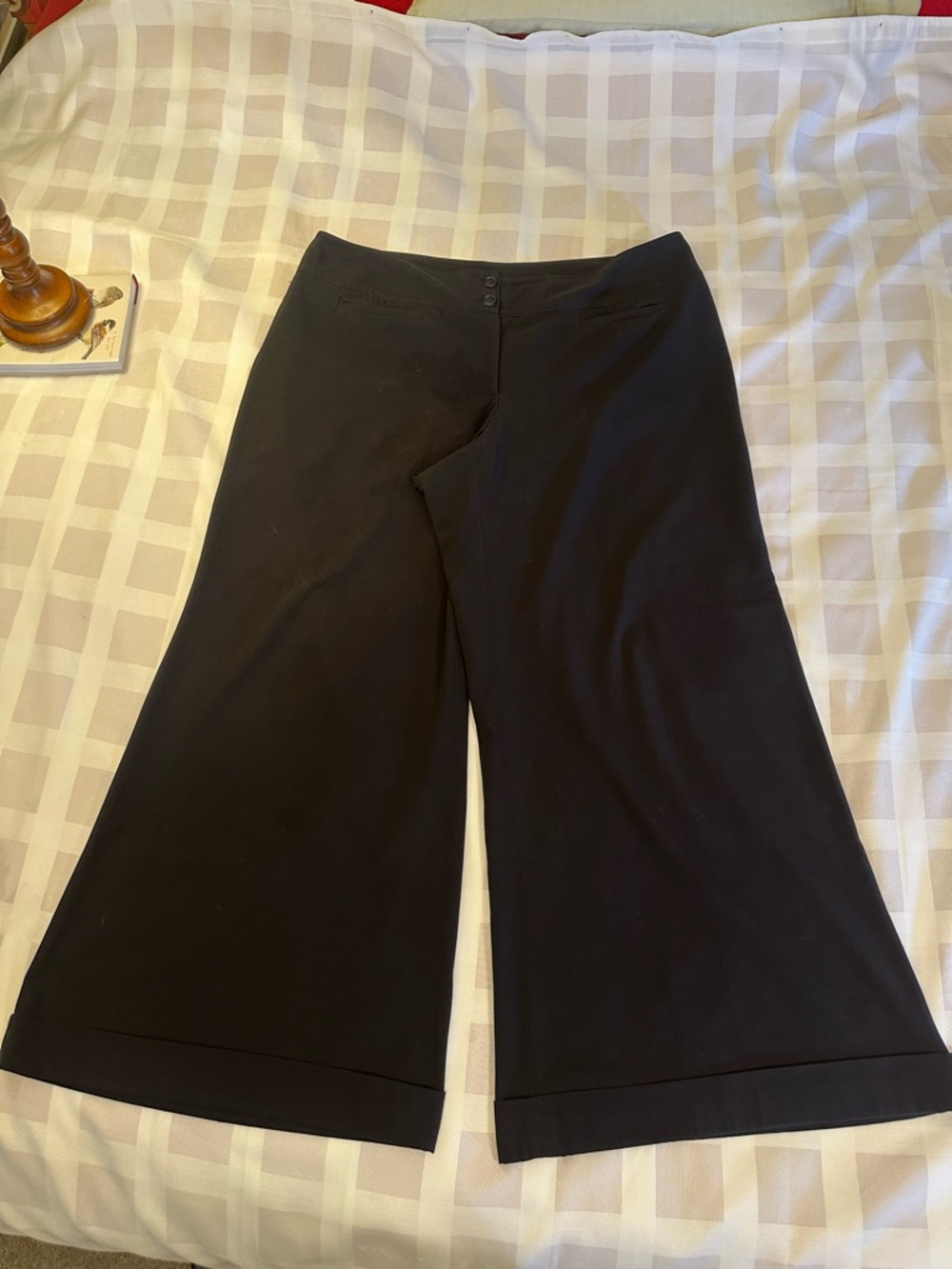 ❤️ Palazzo ❤️ Lane Bryant Black Wide Leg Cuffed Trousers